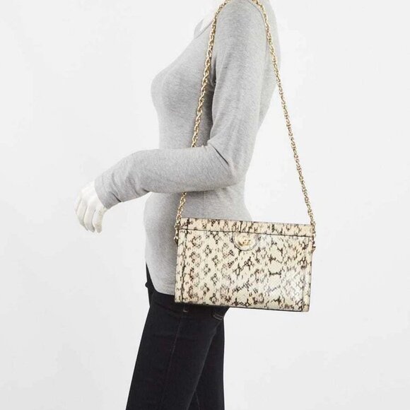 Gucci Black/White Snakeskin Ophidia Small Shoulder Bag - Picture 2 of 10